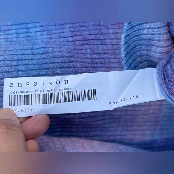 En Saison Puff Sleeve Sweater in purple size large - Picture 4 of 4